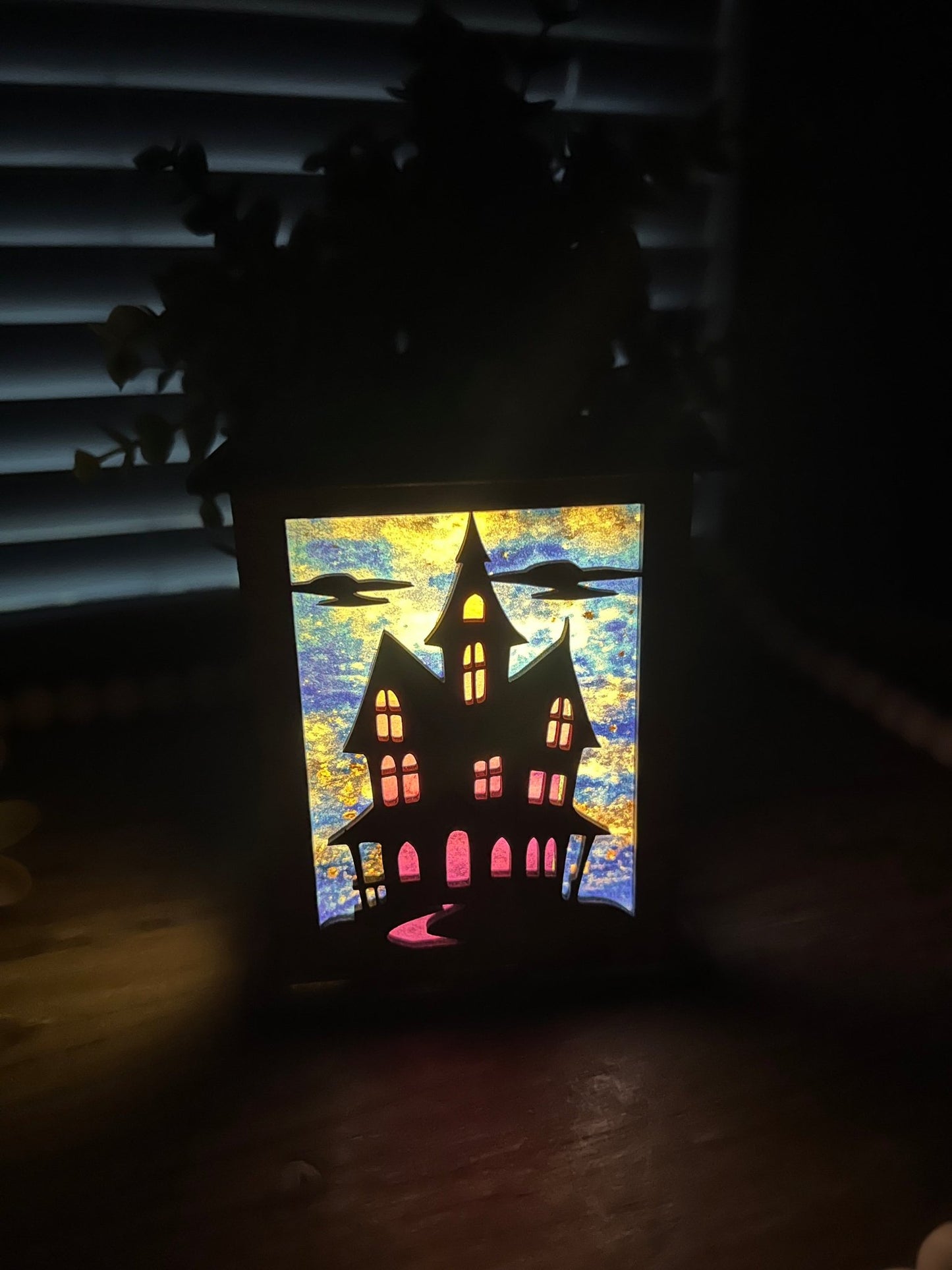 Haunted House Lantern & Ornament SVG – Layered Halloween Laser Cut File (Digital Download)