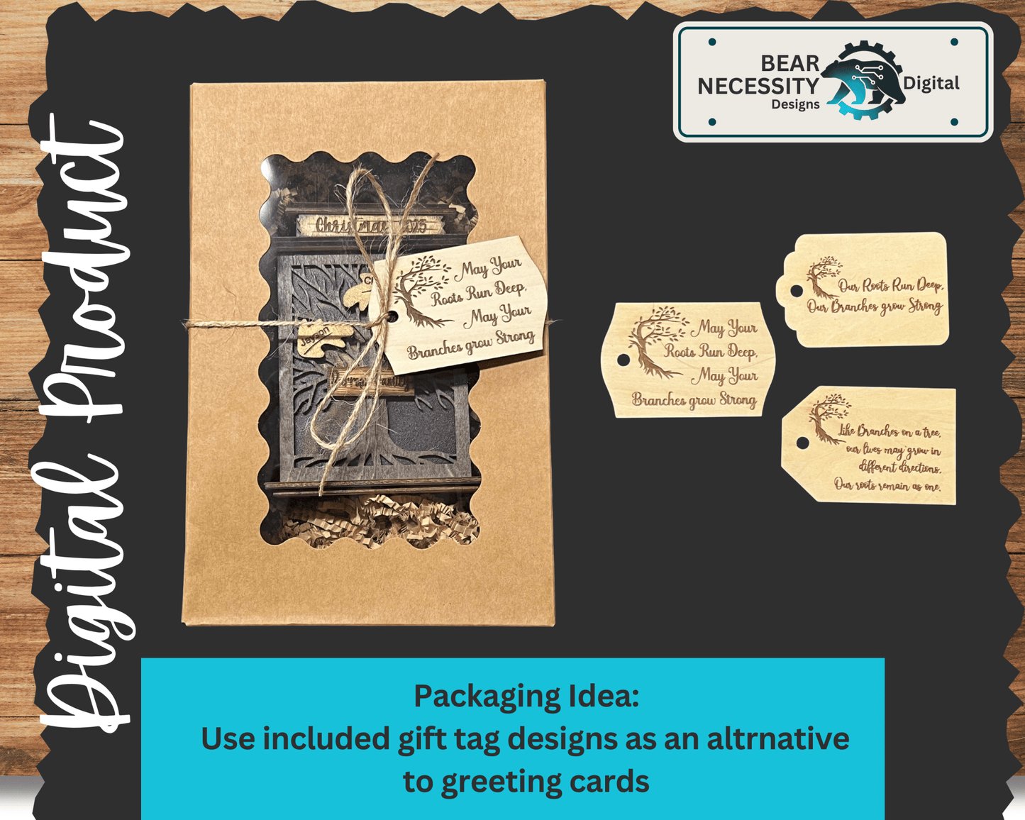 Family Tree Lantern & Ornament SVG – Personalized Christmas Laser Cut File (Digital Download)