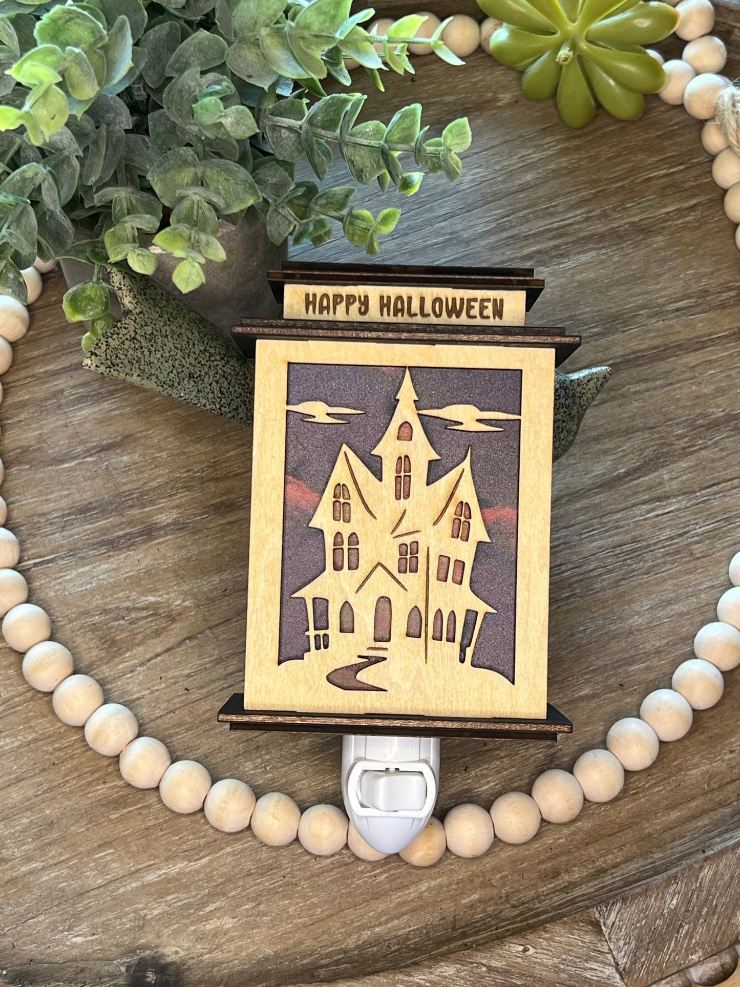 Haunted Halloween Lantern Nightlight SVG Bundle | Spooky House Laser Cut Files