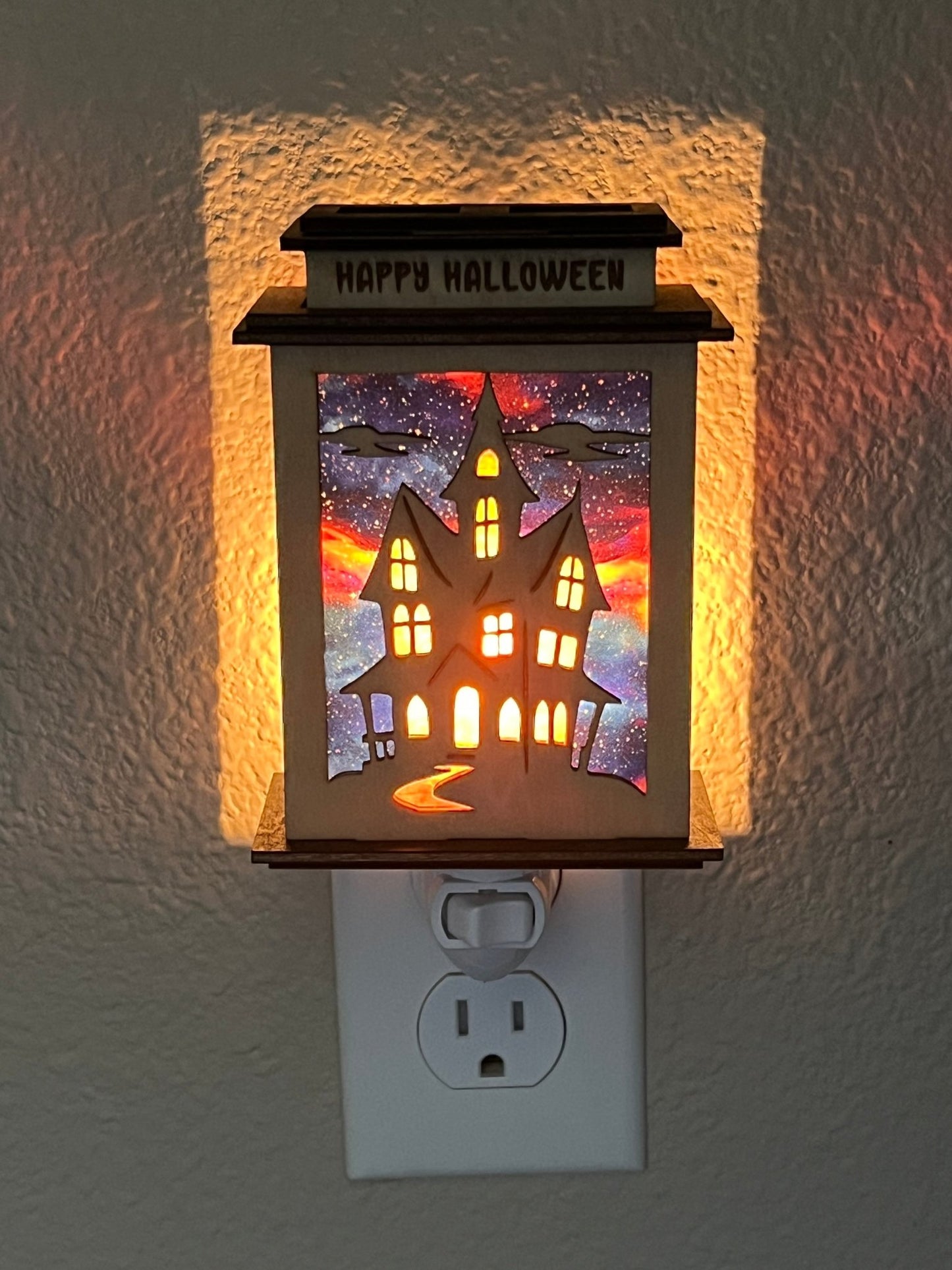 Haunted Halloween Lantern Nightlight SVG Bundle | Spooky House Laser Cut Files