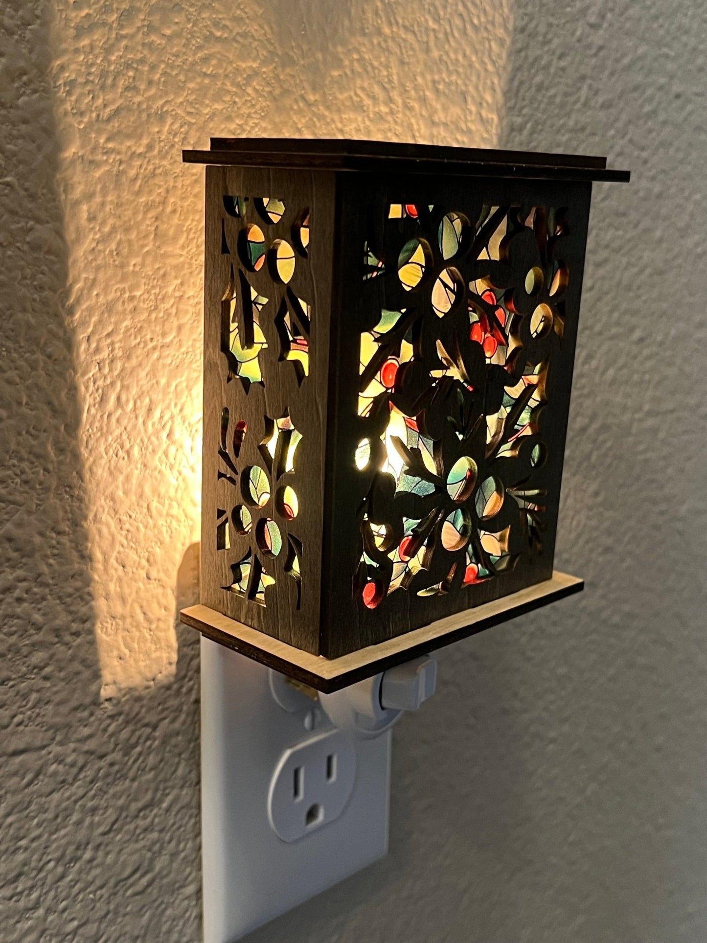 Holly Lantern Nightlight SVG Bundle | Christmas Laser Cut Files