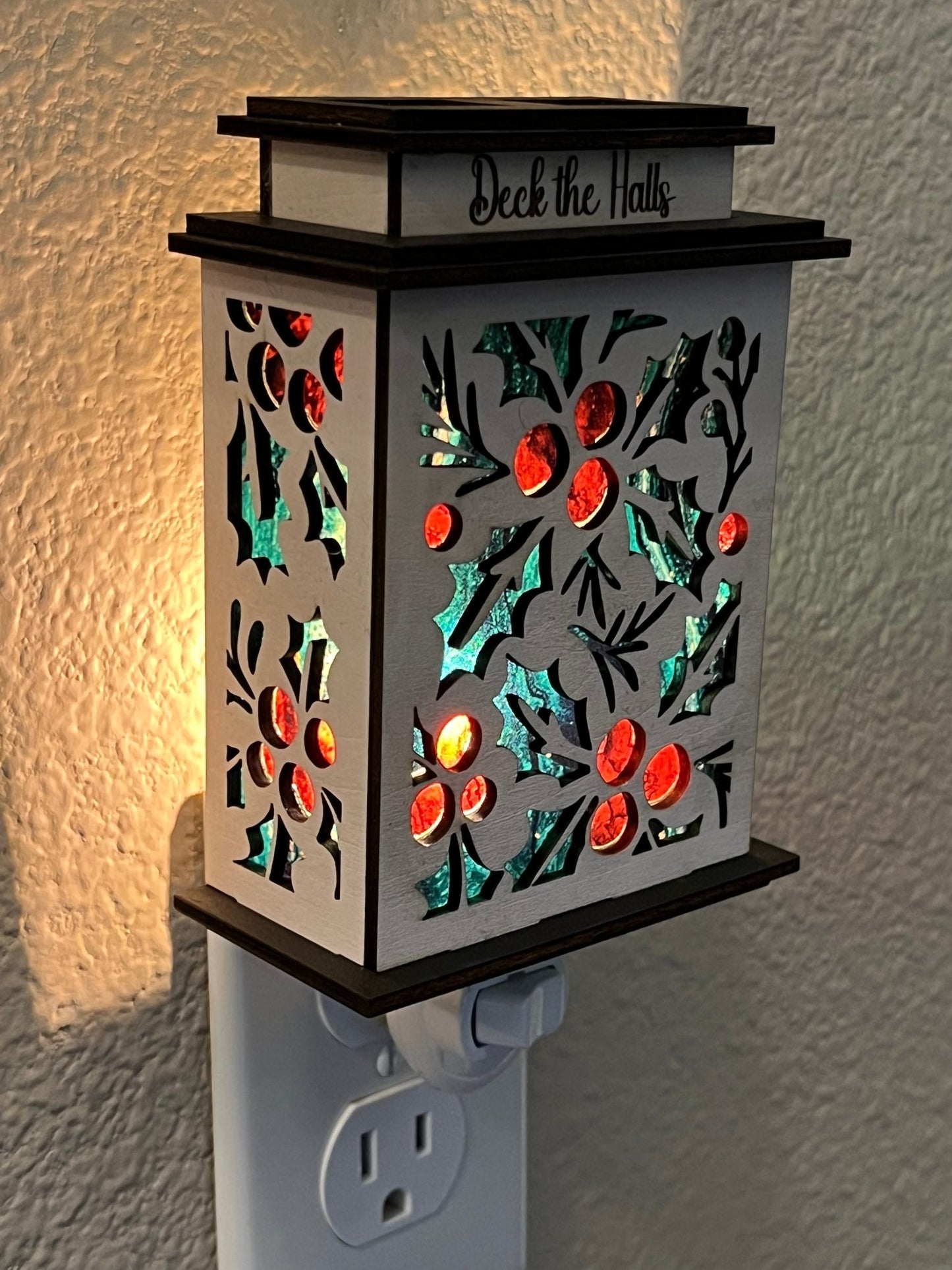 Holly Lantern Nightlight SVG Bundle | Christmas Laser Cut Files