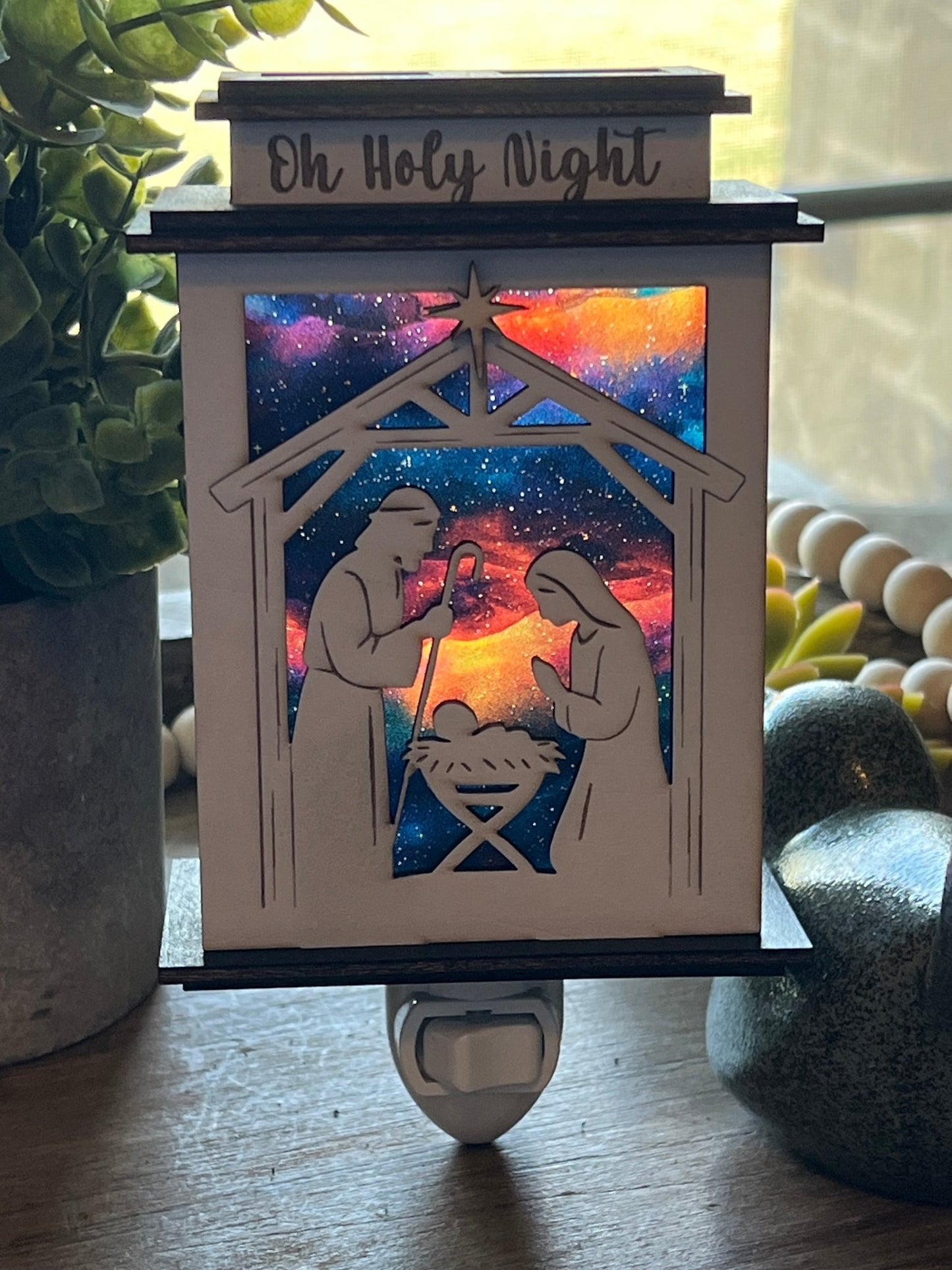 Nativity Lantern Nightlight SVG Bundle | Holy Family Christmas Digital Cut Files