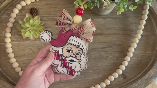 Vintage Santa Christmas Ornament - Red Hat | Rustic Holiday Decor