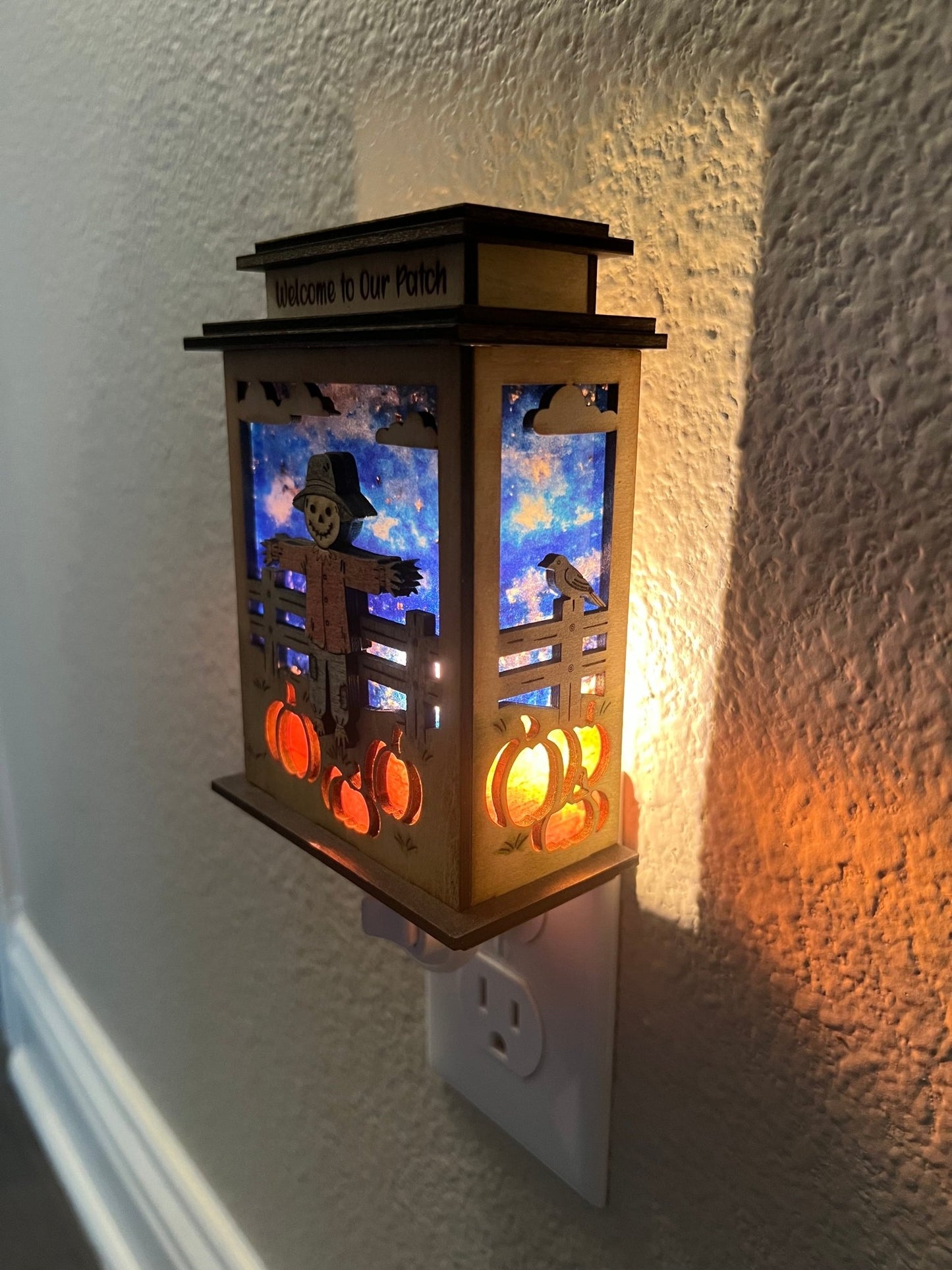 Scarecrow Pumpkin Patch Lantern Nightlight SVG Bundle | Personalized Fall Laser Cut Files