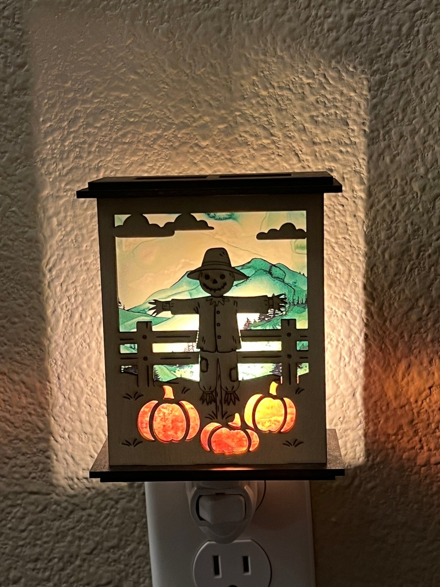 Scarecrow Pumpkin Patch Lantern Nightlight SVG Bundle | Personalized Fall Laser Cut Files