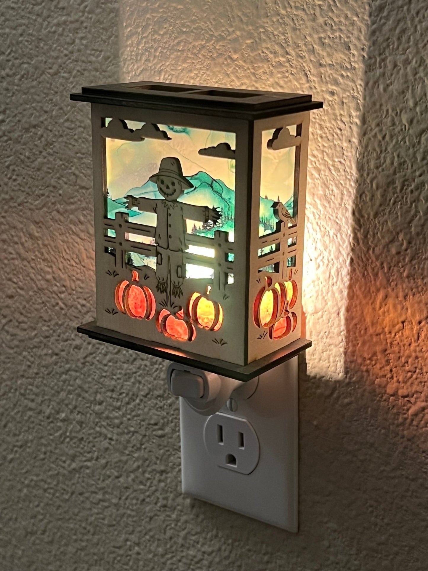 Scarecrow Pumpkin Patch Lantern Nightlight SVG Bundle | Personalized Fall Laser Cut Files